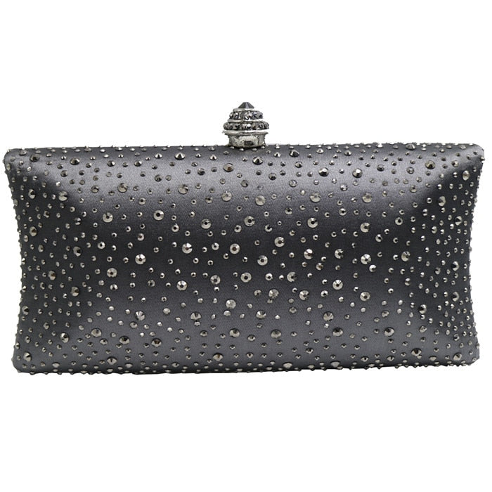 Factory Wholesale Purple Womens Evening Bag with Rhinestone Crystal Clutch Purse