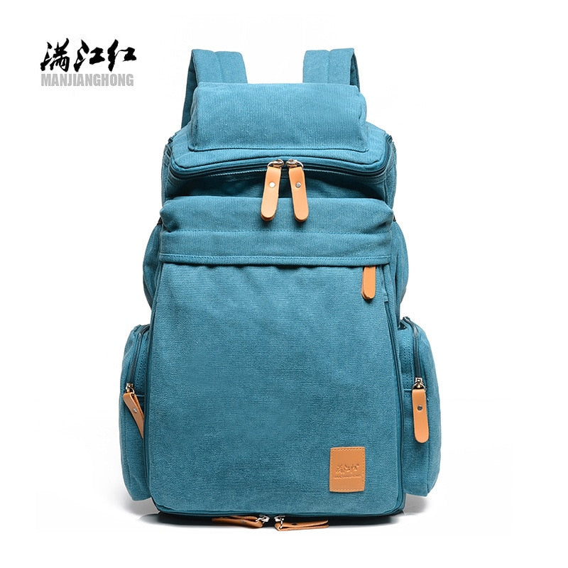 Large Capacity Men Vintage Travel Climb Laptop Backpack Wash Canvas Backpack Male Retro Casual Rucksack Teenagers School Bags