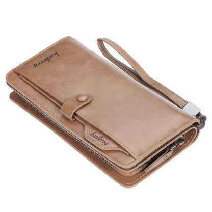 Baellerry Men Long Fashion Wallets Desigh Zipper Card Holder Leather Purse Solid Coin Pocket High Quality Male Purse