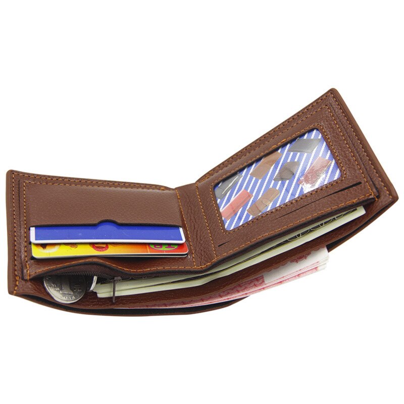 Men PU Leather Wallet Fashion Short Bifold Casual passport bag Coin Pocket Male Blocking Purses Money Wallet C133