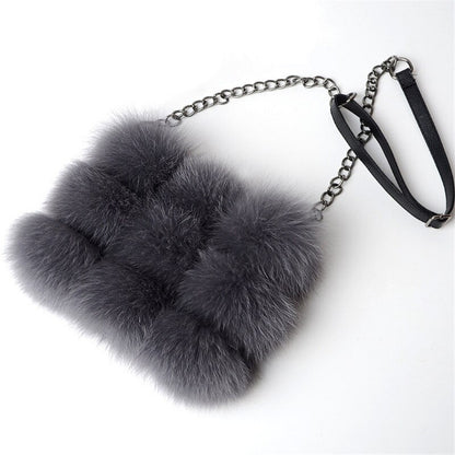 woman bag genuine fox Fur leather handbags women&#39;s leather  shoulder crossbody bags high quality women totes messenger bag