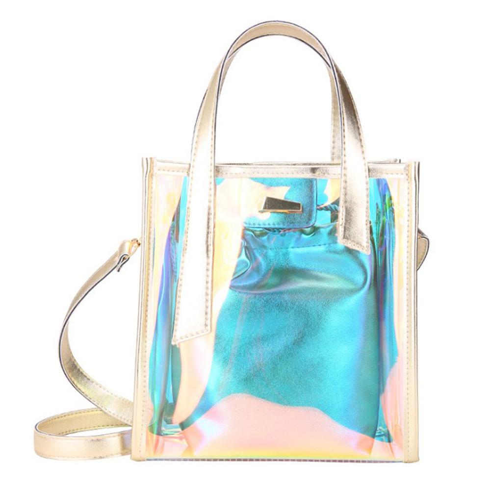Luxury Band Women PVC Shoulder Bag Fashion Transparent Clear Handbag Messenger Bags Jelly Candy Color Crossbody Bag Tote Purse
