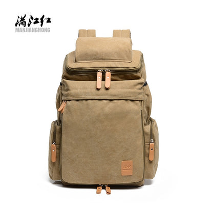 Large Capacity Men Vintage Travel Climb Laptop Backpack Wash Canvas Backpack Male Retro Casual Rucksack Teenagers School Bags