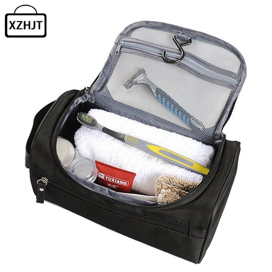 Men Travel Cosmetic Bag Functional Hanging Zipper Makeup Case Necessaries Organizer Storage Pouch Toiletry Make Up Wash Bag