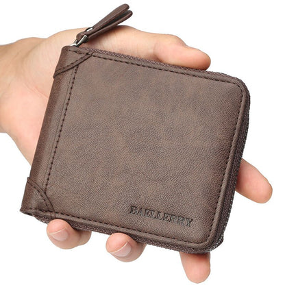 Baellerry Casual Style Zipper Men Wallets Card Holder Small Wallet Male Synthetic Leather Man Purse Coin Purse Men&#39;s Carteira