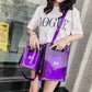 Fashion Women Messenger Bag Transparent PVC Vertical Letter Shoulder Bag A4 A5 Summer Creative Beach Bag Internal Drawstring Bag