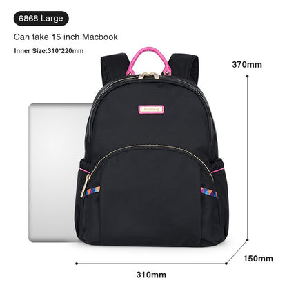 Hanke Women Backpack Fashion Design Waterproof Laptop Back Bag 15&quot; Backpack Bag Black Dropship H6866 H6868