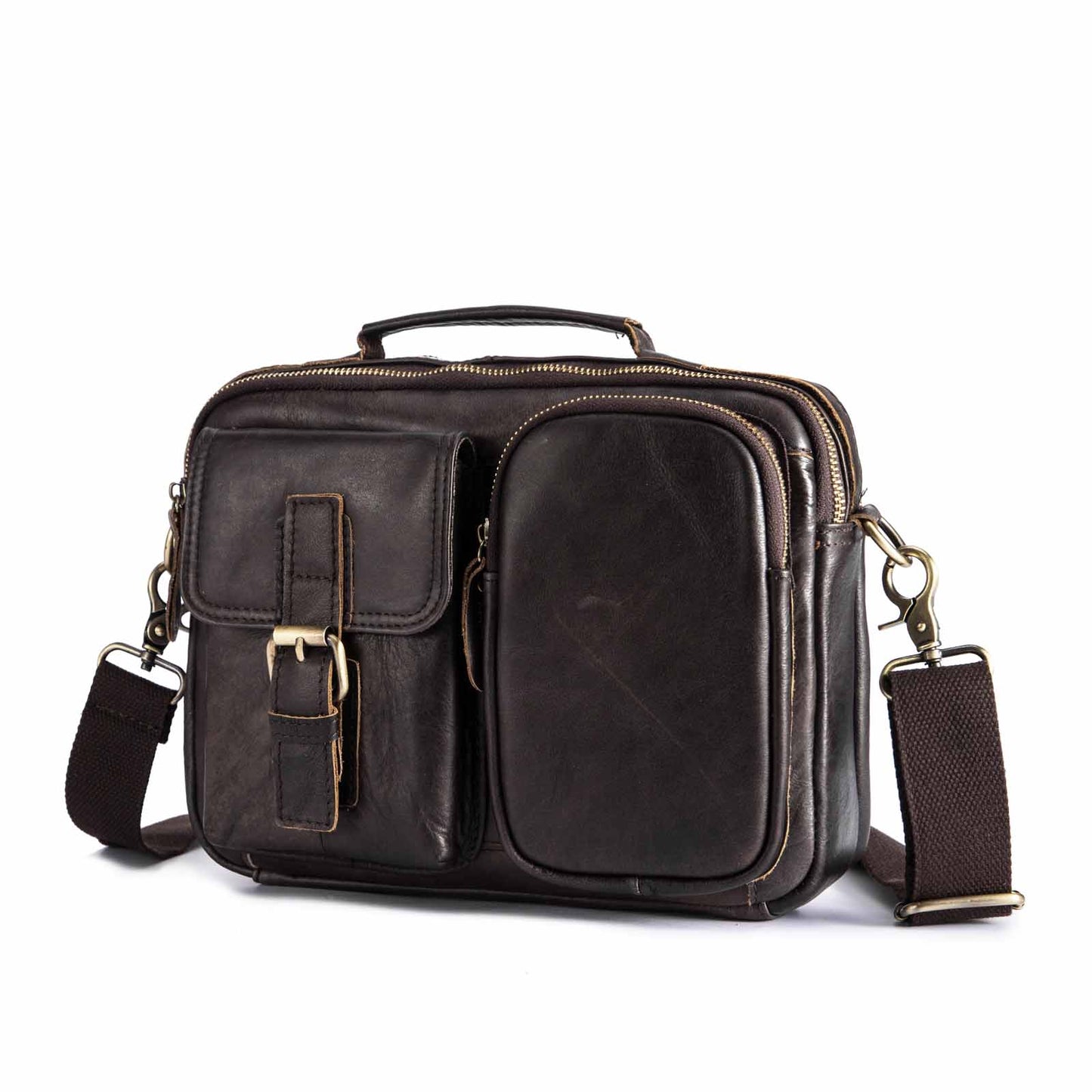 Quality Original Leather Design Male Shoulder messenger bag cowhide fashion Cross-body Bag 9&quot; Pad Tote Mochila Satchel bag 036-c