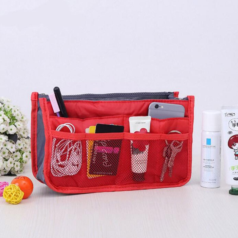 Organizer Insert Bag Women Nylon Travel Insert Organizer Handbag Purse Large liner Lady Makeup Cosmetic Bag Cheap Female Tote