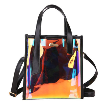 Luxury Band Women PVC Shoulder Bag Fashion Transparent Clear Handbag Messenger Bags Jelly Candy Color Crossbody Bag Tote Purse