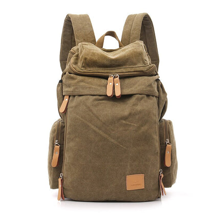 Large Capacity Men Vintage Travel Climb Laptop Backpack Wash Canvas Backpack Male Retro Casual Rucksack Teenagers School Bags