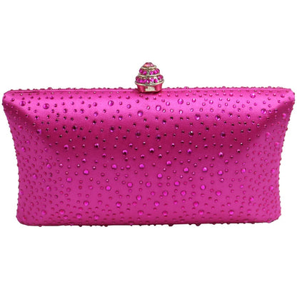 Factory Wholesale Purple Womens Evening Bag with Rhinestone Crystal Clutch Purse