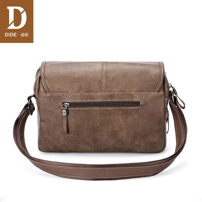 DIDE New man messenger bags man PU Leather Casual Crossbody Handbag Men&#39;s Cross Body Shoulder Bag Retro casual Cover