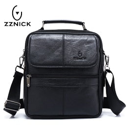 ZZNICK Genuine Cowhide Leather Shoulder Bag Small Messenger Bags Men Travel Crossbody Bag Handbags New Fashion Men Bag