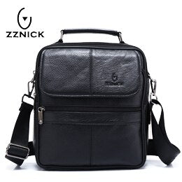 ZZNICK Genuine Cowhide Leather Shoulder Bag Small Messenger Bags Men Travel Crossbody Bag Handbags New Fashion Men Bag