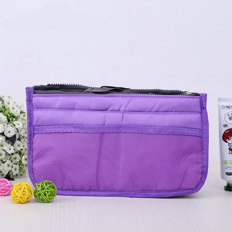 Organizer Insert Bag Women Nylon Travel Insert Organizer Handbag Purse Large liner Lady Makeup Cosmetic Bag Cheap Female Tote