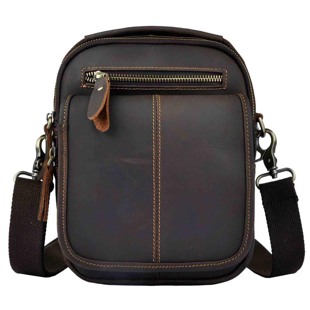 Quality Leather Male Multifunction Fashion Messenger bag Casual Design Crossbody One Shoulder bag Satchel Tote School Bag 8025-d