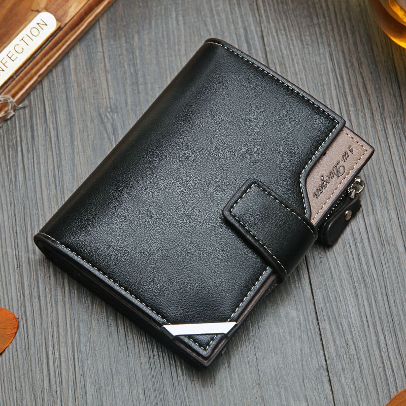 NO.ONEPAUL Vintage Men&#39;s Short Wallet Men Genuine Leather  Multi-Card Bit Retro Card Holder Clutch Wallets Purses First Layer Re