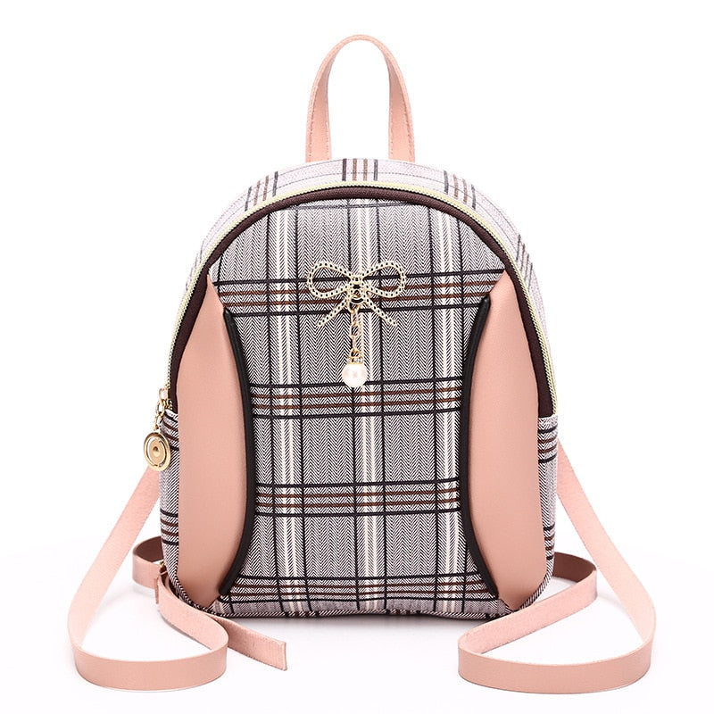 Vento Marea Mini Backpack Crossbody Bag For Teenage Girl Plaid Women Shoulder Phone Purse Korean Style New Trendy Female Bagpack