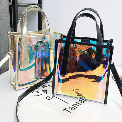 Luxury Band Women PVC Shoulder Bag Fashion Transparent Clear Handbag Messenger Bags Jelly Candy Color Crossbody Bag Tote Purse