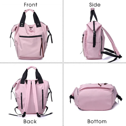 TTOU Casual Nylon Waterproof Backpack Women High Capacity Travel Book Bags for Teenage Girls Students Pink Satchel Mochila Bolsa