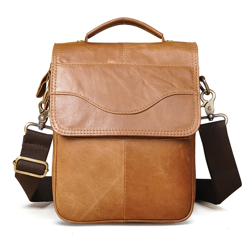 Quality Leather Male Casual Design Shoulder Messenger bag Cowhide Fashion Cross-body Bag 8&quot; Tablet Tote Mochila Satchel 144-b