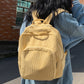 Ladies Solid Pink Corduroy Kawaii Student Backpack Trendy Cute Girl Travel Bag Fashion Female Backpack Women College Laptop Bags