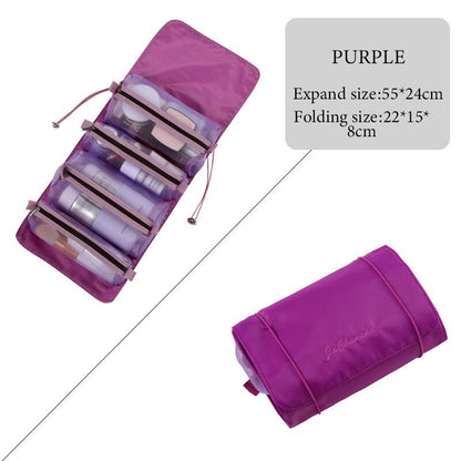 4PCS in 1 Cosmetic Bag For Women Zipper Mesh Separable Cosmetics Pouch Ladies Foldable Nylon Bag Rope Makeup Bag Kosmetyczka