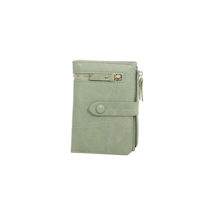 Wallet Women&#39;s New Korean Short Student Folding Multifunctional Hand Bag Real Leather Multi Card Wallet