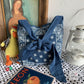 Women Denim Shoulder Bags Print Vintage Bow Designs Large Capacity Students Book Retro Handbags Ins Hipsters Canvas Pouch Trendy