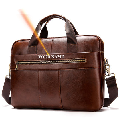 WESTAL Men&#39;s Briefcases Messenger Bag Men&#39;s Genuine Leather 14&#39;&#39; Laptop Bag Man Leather Office Business Bags for Document 8572