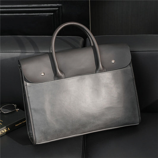 Luxury Business Briefcase Men Handbag Retro Matte PU Leather Men&#39;s Briefcase Shoulder Messenger Bag Large-capacity Computer Bags