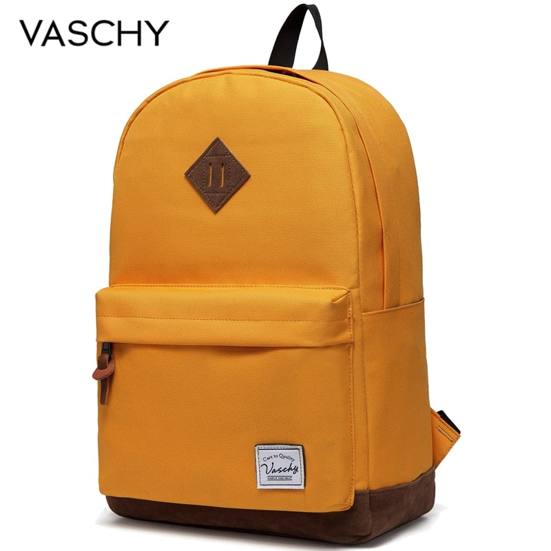 Backpack for Men and Women VASCHY Unisex Classic Water Resistant Rucksack School Backpack 15.6Inch Laptop for TeenageR