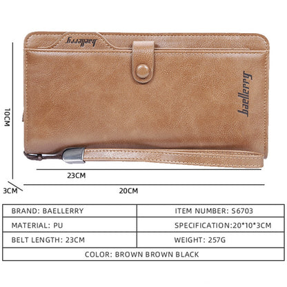 Baellerry Men Long Fashion Wallets Desigh Zipper Card Holder Leather Purse Solid Coin Pocket High Quality Male Purse