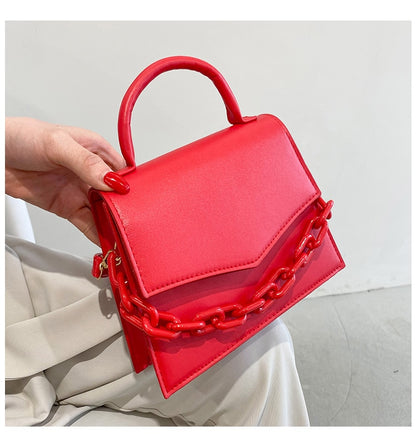 New Chain Shoulder Bag Designer Handbags For Ladies Solid Color Crossbody Bags For Women Fashion Female Small Flap Handle Bag