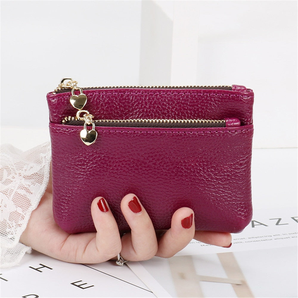 New Leather Coin Purse Women Mini Change Purses Kids Coin Pocket Wallets Key Chain Holder Zipper Pouch Card Holder Wallet