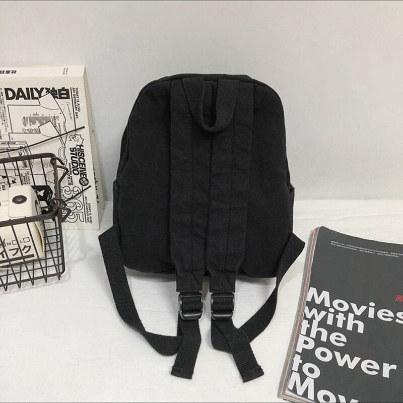 Classic Basic Backpacks Women Couples Unisex Preppy Book Environmental Canvas Simple Chic Small All-match College Multi Pockets