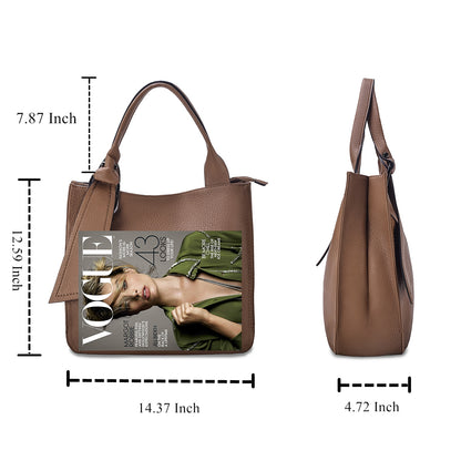 Women Casual Tote Bag for Women PU Leather Laptop Work Shoulder Bag Lightweight Business Casual PU Leather Tie Bags for Daily