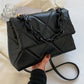 Soft PU Leather Crossbody Bags for Women Embroidery Thread Flap Bag Luxury Branded Trending Chain Shoulder Handbags Purse