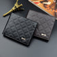 Grid pattern Europe and America Business Casual Fashion Section Embossed Wallet New Men&#39;s Short Wallet Large Capacity Wallet