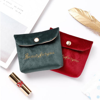 PURDORED 1 Pc Mini Lipstick Bag for Women Velvet Small Cosmetic Bag Travel Makeup Case Lipstick Organizer Pochette Maquillage