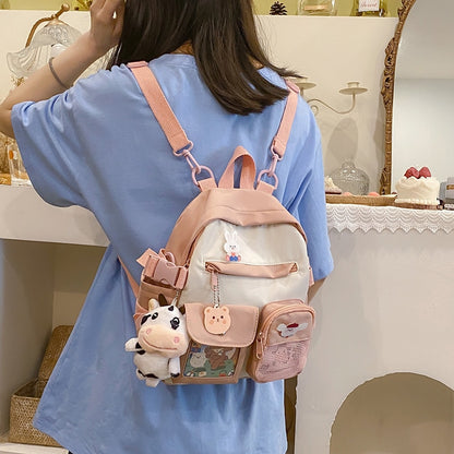 Summer Small Backpack Bag Women Cute Children&#39;s School Bags for Teenagers Female Ins Outing Dual-purpose Travel Backpacks Ladies