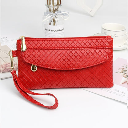 Red Black Leather Clutch Purse Women&#39;s Wallets Fallow Long Ladies Double Zipper Wallet Clutch Bag Party Design  Crocodile Purses