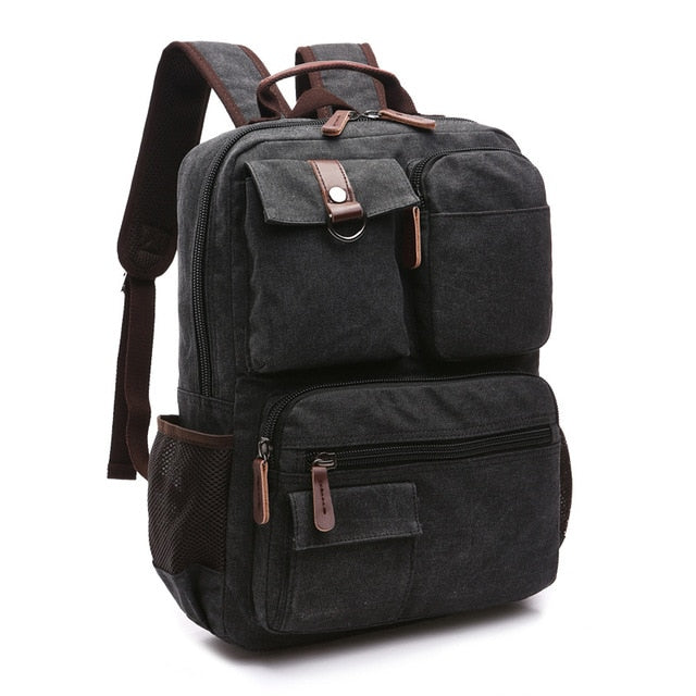 Men Laptop Backpack Rucksack Canvas School Bag Travel Backpacks for Teenage Male Bagpack Computer Knapsack Bags Computer Bag