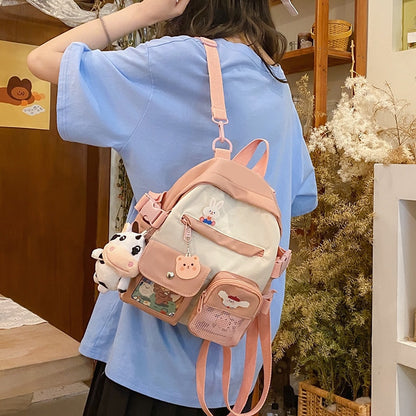 Summer Small Backpack Bag Women Cute Children&#39;s School Bags for Teenagers Female Ins Outing Dual-purpose Travel Backpacks Ladies