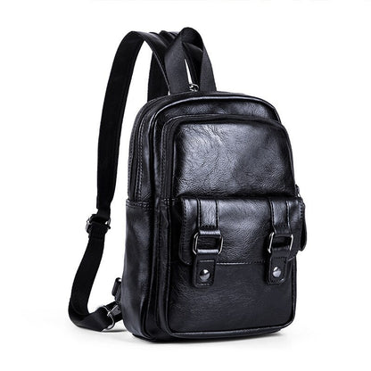 Lightweight Multifunction Men&#39;s Backpack Fashion Chest Bag Small Shoulder Bags For Men Crossbody Bag PU Leather Small Backpacks