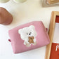 PURDORED 1 Pc Korean Style Cute Bear  Cosmetic Bag for Women Makeup Organizer Case Travel Young Lady Make Up Case Necessaries