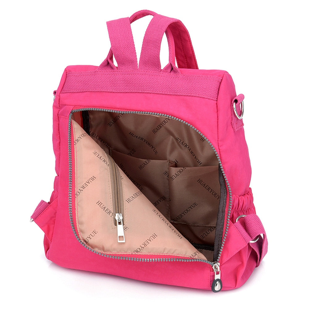 Fashion Women Backpack Designer Brand School Bags for Girls Nylon Cloth  Waterproof Backpack Large Capacity Casual Bookbag Sac