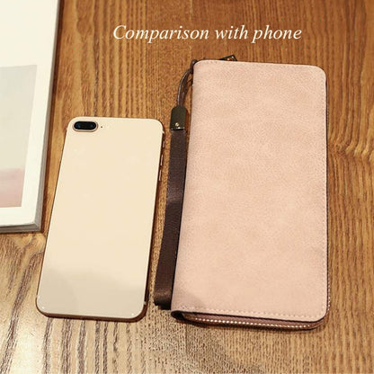 Long Lady Wallet Female Purses Soft PU Leather Mobile Phone wallet For Women Large Capacity Luxury Elegant Zipper Clutch