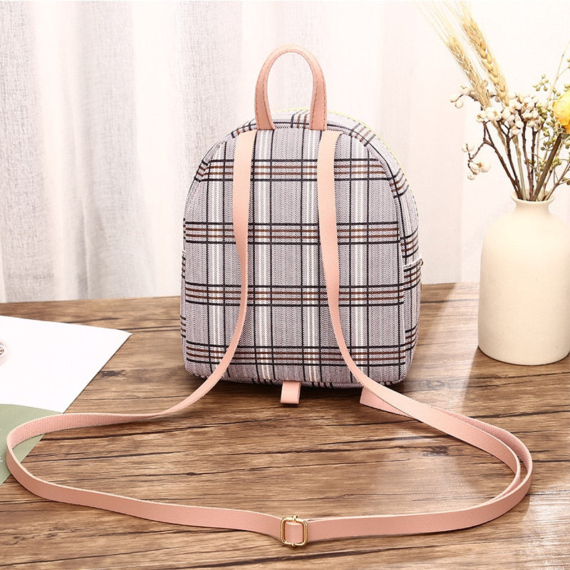 Vento Marea Mini Backpack Crossbody Bag For Teenage Girl Plaid Women Shoulder Phone Purse Korean Style New Trendy Female Bagpack